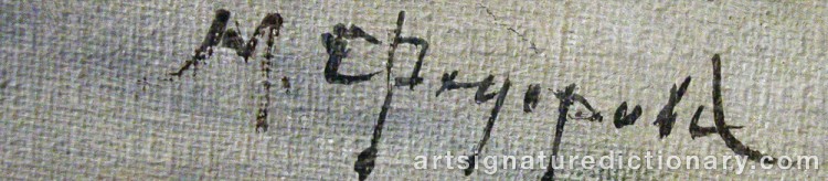 Authentic signature by Maria Alekseevna FEDOROVA on artwork