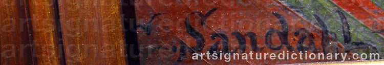 Authentic signature by Charles SANDAHL on  artwork