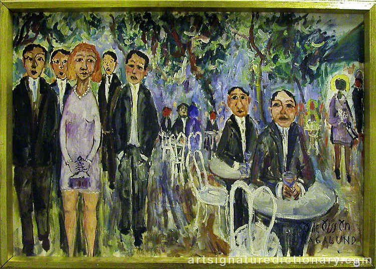 Close-up details showing Olle OLSSON HAGALUND signature forgery characteristics