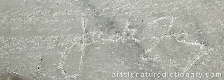 Authentic signature by Jack ZAN on artwork