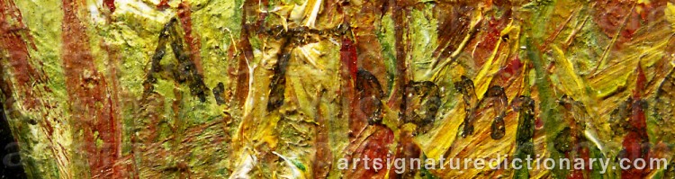 Authentic signature by A. THOMAS on  artwork