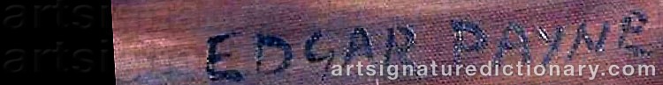 Authentic signature by Edgar Alwin PAYNE on Painting/Watercolour artwork