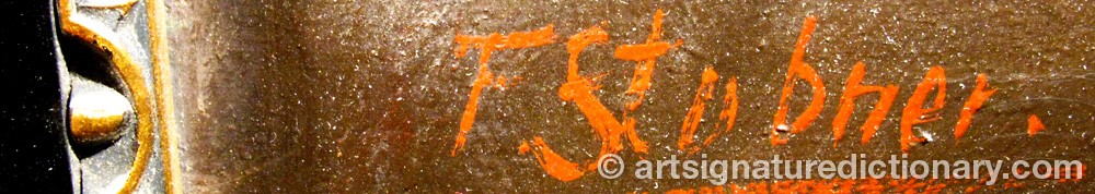Authentic signature by F. STUBNER on artwork