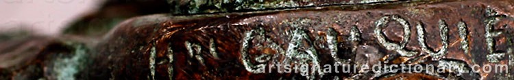 Authentic signature by Henri Désiré GAUQUIÉ on  artwork