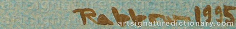 Authentic signature by Heinz RABBOW on  artwork