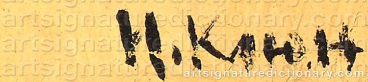 Authentic signature by Ivan Vasilievitch KLIUN on artwork