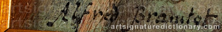 Authentic signature by Alfred Henri BRAMTOT on  artwork