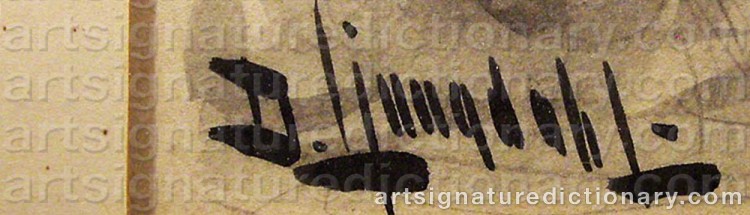 Authentic signature by David LJUNGDAHL on artwork