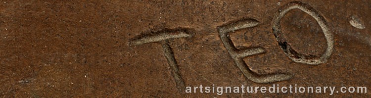 Authentic signature by Sten TEODORSSON on artwork