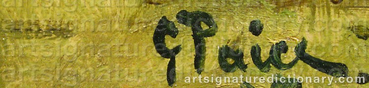 Authentic signature by George PAICE on artwork