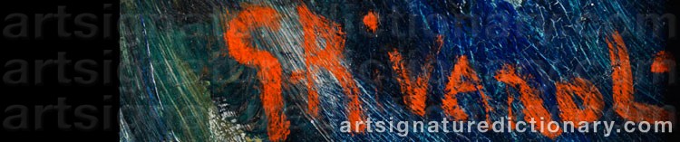 Authentic signature by Giuseppe RIVAROLI on  artwork