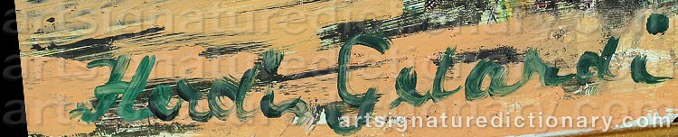 Authentic signature by Herdis GELARDI on  artwork