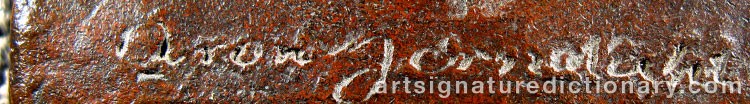 Authentic signature by Aron JERNDAHL on artwork