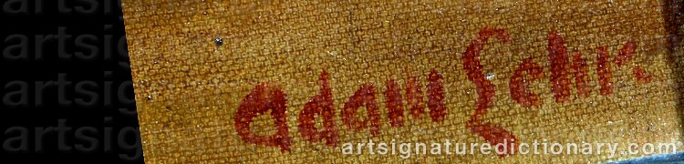 Authentic signature by Adam LEHR on artwork