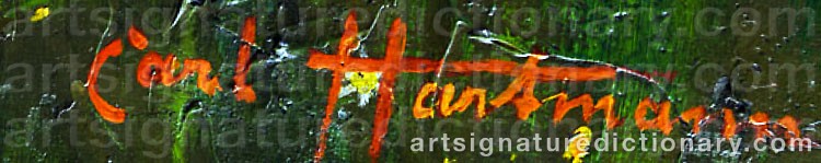 Authentic signature by Carl HARTMANN on  artwork