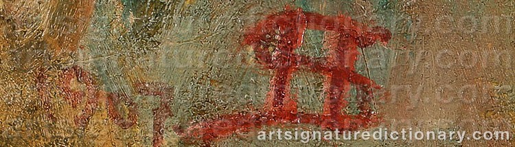 Authentic signature by Henrik SØRENSEN on Painting/Watercolour artwork