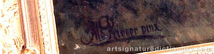 Authentic signature by Albert RIEGER on  artwork