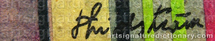 Authentic signature by Ture LIDSTRÖM on  artwork