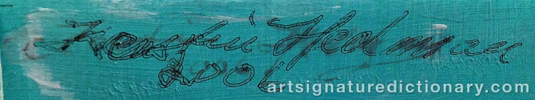 Authentic signature by Kerstin HEDMAN on Drawing/Graphic/Print artwork