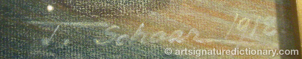 Authentic signature by Thure Gabriel SCHAAR on artwork