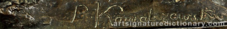 Authentic signature by Paul Ludwig KOWALCZEWSKI on Sculpture artwork
