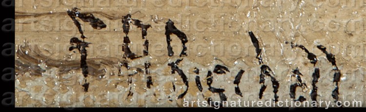Authentic signature by Franz Arthur BISCHOFF on Painting/Watercolour artwork