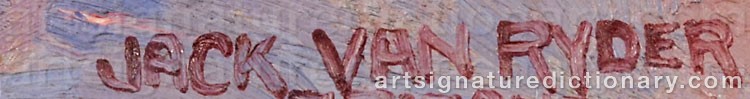 Authentic signature by Jack Van RYDER on  artwork