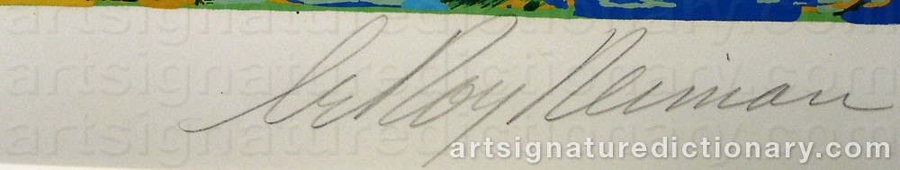Authentic signature by Leroy NIEMAN on  artwork