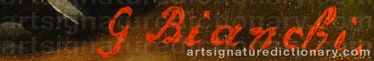 Authentic signature by Gerardo BIANCHI on  artwork