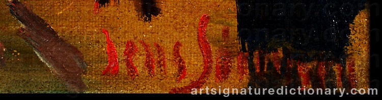 Authentic signature by Jens SØRENSEN on  artwork