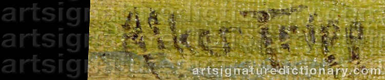 Authentic signature by Herbert Alker TRIPP on  artwork