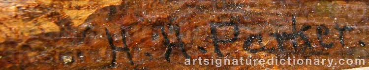 Authentic signature by Henry H. PARKER on  artwork