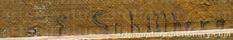 Authentic signature by Eva SCHILLBERG on artwork