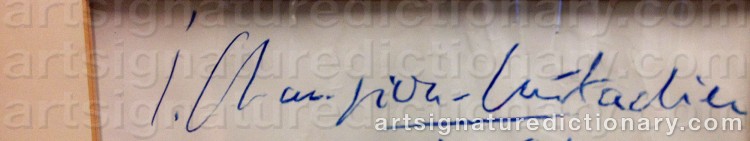 Authentic signature by Isabelle CHAMPION-METADIER on  artwork