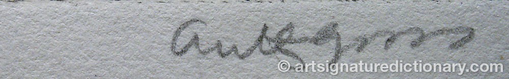 Authentic signature by Anthony GROSS on  artwork