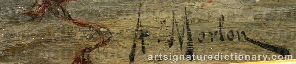 Authentic signature by Antony Paul Emile MORLON on  artwork