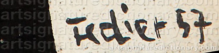 Authentic signature by Franz FEDIER on  artwork