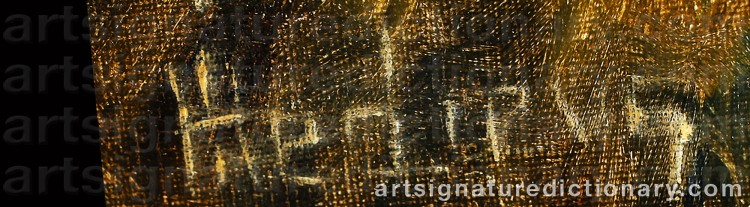 Authentic signature by John HEDAEUS on Painting/Watercolour artwork