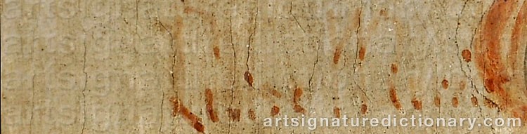 Authentic signature by Louise MORRIS on  artwork