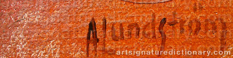Authentic signature by Alf LUNDSTRÖM on  artwork