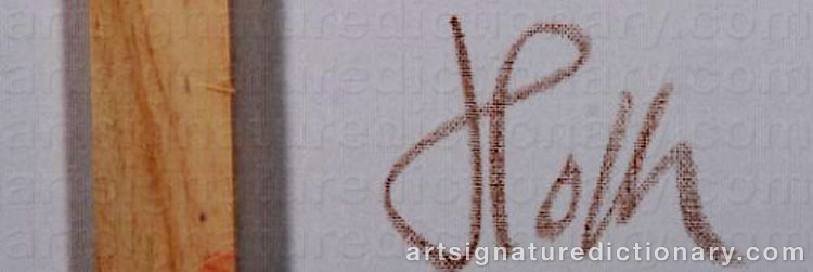 Authentic signature by Camilla HOLK on  artwork