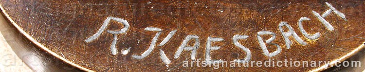 Authentic signature by Rudolf KAESBACH on  artwork