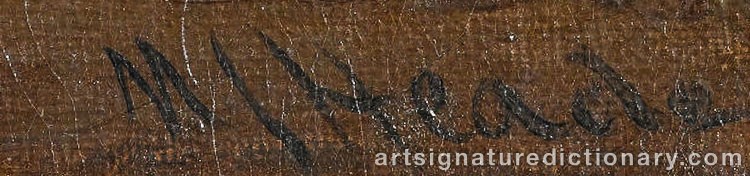 Authentic signature by Martin Johnson HEADE on  artwork