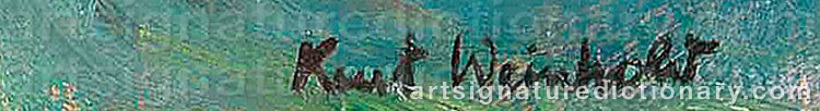 Authentic signature by Kurt WEINHOLD on  artwork