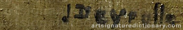 Authentic signature by Jean DEYROLLE on artwork