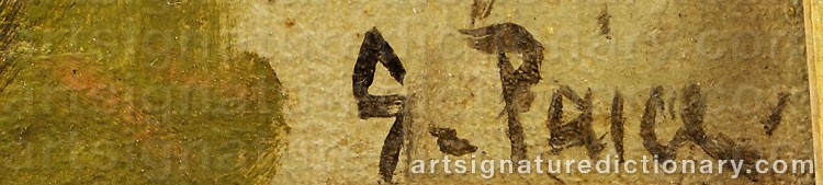 Authentic signature by George PAICE on artwork