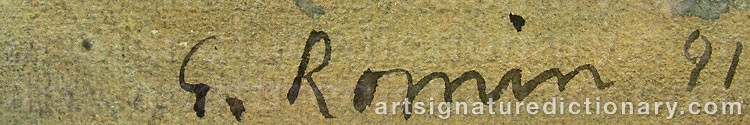 Authentic signature by Gustaf Adolf ROMIN on  artwork