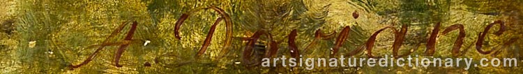 Authentic signature by Auguste DOVIANE on  artwork