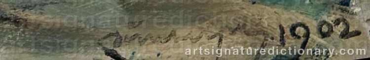 Authentic signature by Karl DØRNBERGER on Painting/Watercolour artwork
