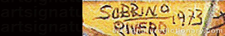 Authentic signature by Carlos SOBRINO on artwork
